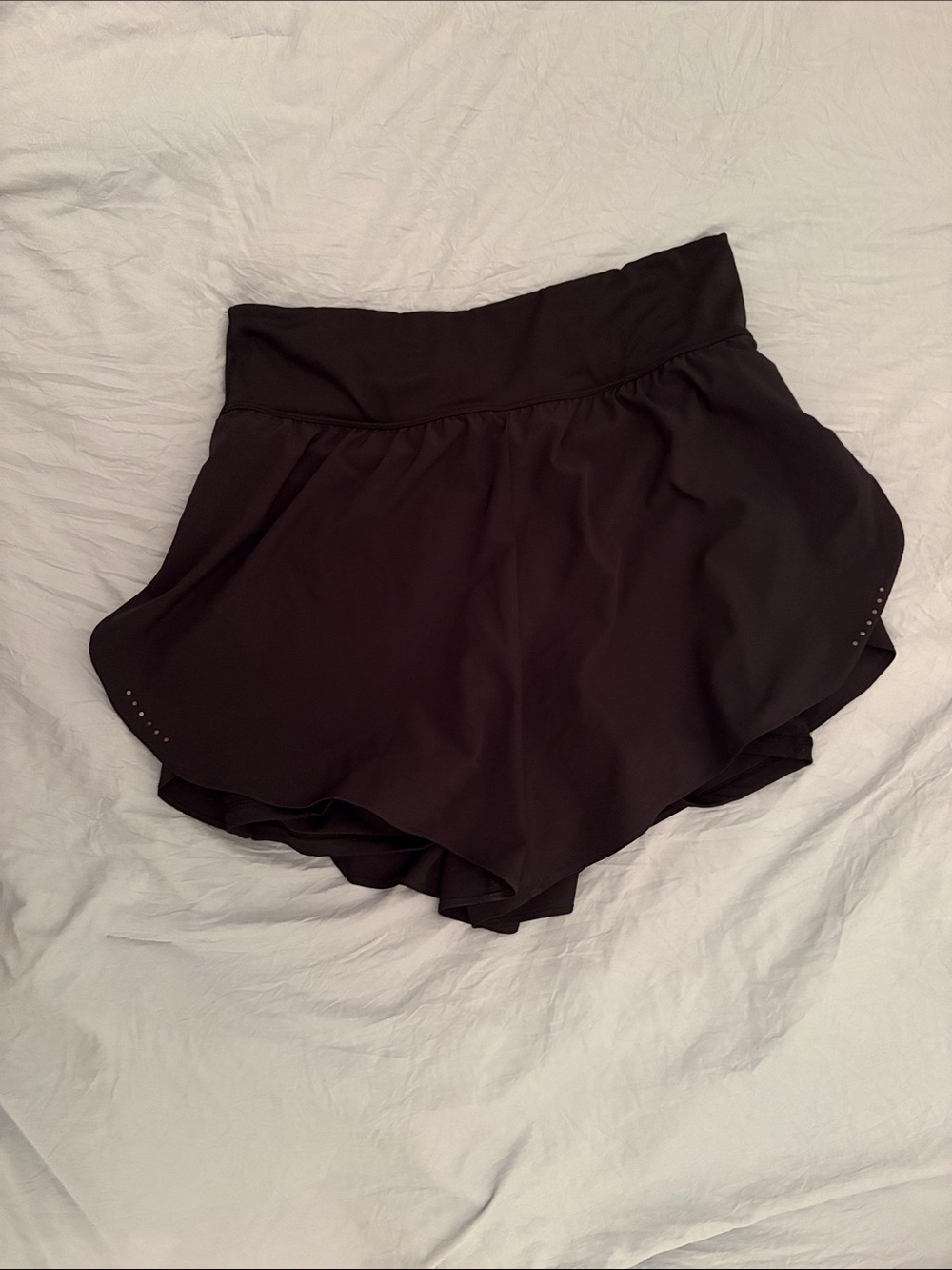HALARA Black Flared High-Waist Athletic Shorts